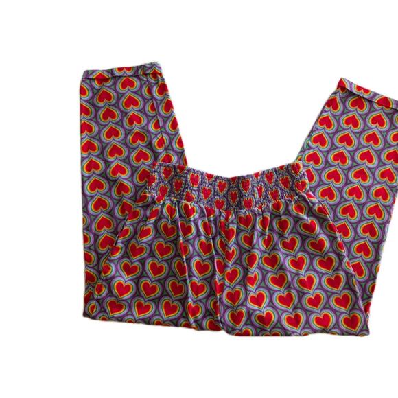 Lucy & Yak Colorful Heart Wide Leg Pants - Picture 1 of 7